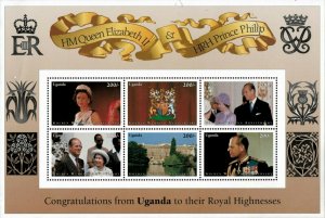 Uganda 1997 - QUEEN ELIZABETH II &  PRINCE PHILIP - Sheet of 6 - MNH