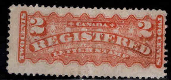 Canada Scott F1 Used 1875 Registration stamp Lightly canceled minor bend