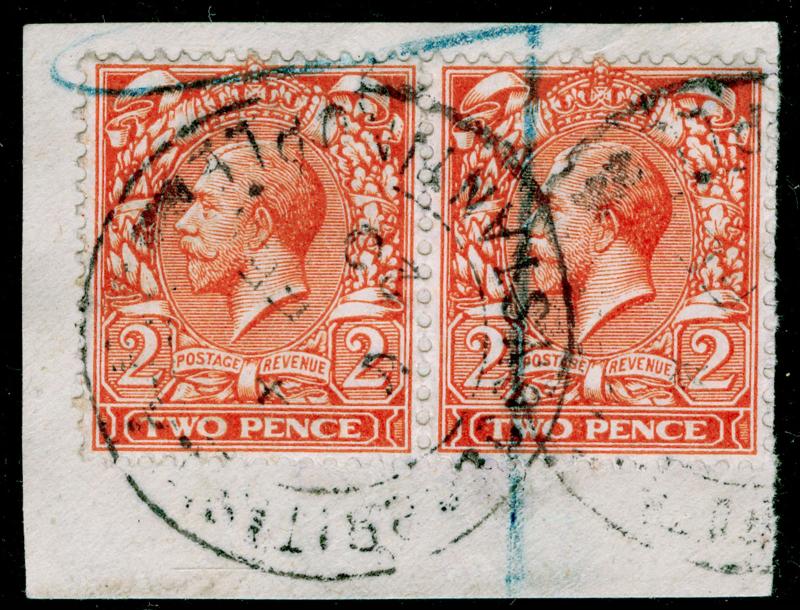 SG368 X2, 2d orange, DIE I, good used, CDS. CONSTANTINOPLE. ON PIECE.