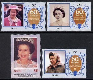 NEVIS - 1986 - Queen Elizabeth II, 60th Birthday - Perf 4v Set-Mint Never Hinged