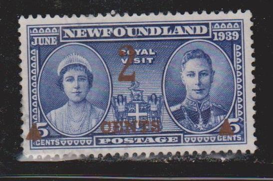 NEWFOUNDLAND Scott # 250 Used - Overprint Variety 'OENTS'