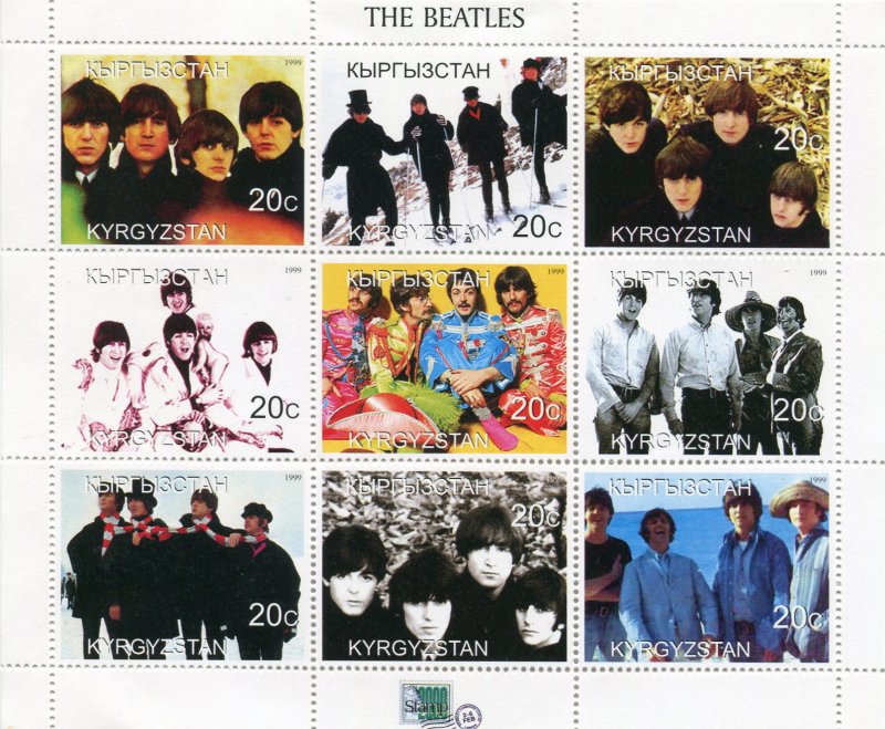 Kyrgyzstan 1999 THE BEATLES Sheet Perforated Mint (NH)