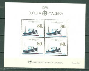 MADEIRA 1988 EUROPA- TRANSPORT.#122a  SOUV. SHEET MNH $10.00
