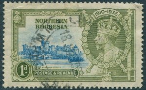 Northern Rhodesia 1935 SG18 1d light blue and olive-green KGV Silver Jubilee #1