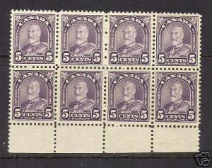 Canada #169a VF/NH Block Of 8
