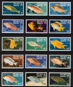 PITCAIRN ISLANDS 1984/88 Fish; Scott 231-43, 295-96; MNH