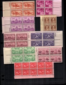 US 9  MNH Cat $19.00 plate blocks