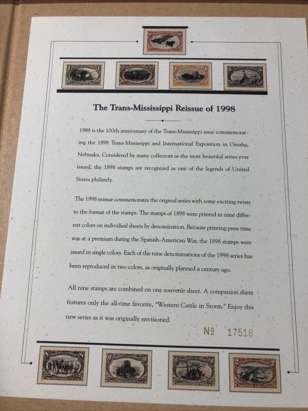 1898-1998 Celebrating The 100th Anniversary Of Trans Mississipi Issue - 2 Sheets