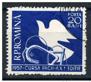 Romania 1957  Scott 1153 - Dove, International Bicycle Peace