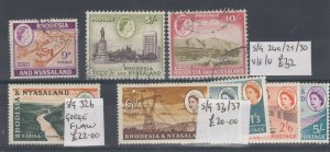 Rhodesia Nyasaland QEII High Value Collection VFU J7468