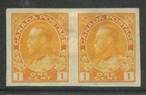 Canada - Scott 136 - KGV Definitive - 1911 - MNG  - Imperf.Pair 1c stamp