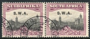 1927 South West Africa Sg 60 2d grey and maroon Fine Used Pair