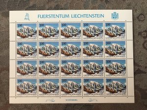 Liechtenstein #930, 934, 936, 938 XF NH Mountains full sheet of 20 stamps