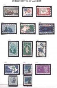 1180-1241 1962-3 Comm. & Def. (14)   Mint & Never Hinged