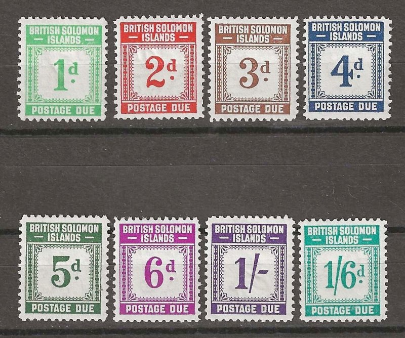 BRITISH SOLOMON ISLANDS 1940 SG D1/D8 MINT