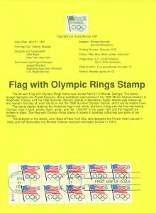 Flag & Olympic Rings (USCPF2528a)