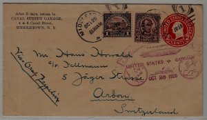 USA/Germany Zeppelin cover folded 25.10.28