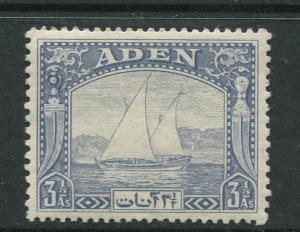 ADEN - Scott 7 - Dhow Issue - 1937- MLH - Single 3.1/2a Stamp