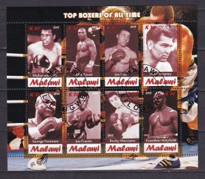 Malawi 2012 Top Boxers Ali Tyson Foreman Frazier Holyfield 8v Sheet Used/CTO