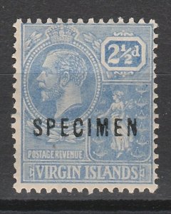 VIRGIN ISLANDS 1922 KGV BADGE 21/2D SPECIMEN  