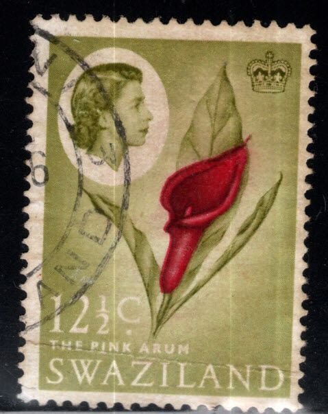 Swaziland Scott 101 Used From 1962  QE2 set Arum Flower