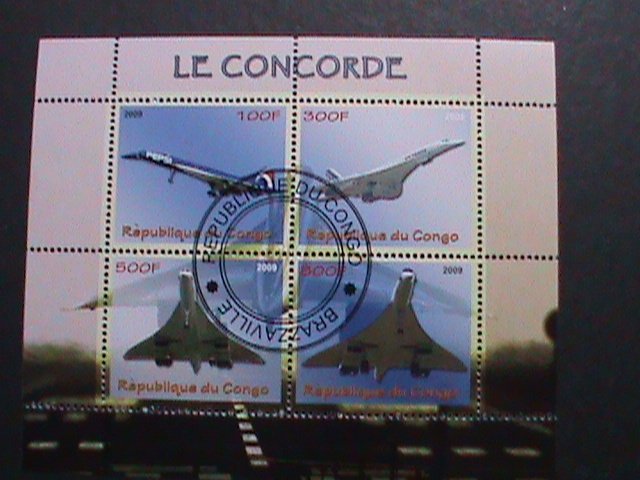 CONGO-2009-WORLD FAMOUS CONCORDE PLANES- CTO S/S VF-WE SHIP TO WORLD WIDE