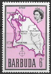Barbuda ~ Scott # 18 ~  MNH ~ Map