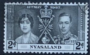 NYASALAND 1937 CORONATION 2d SG129  USED