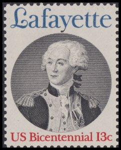 US 1716 Lafayette 13c single MNH 1977