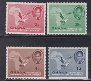 Ghana # 1-4, Independence Issue,  Mint NH, 1/2, Cat.
