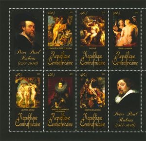 C A R - 2011 - Paintings of P.P. Rubens - Perf 6v Sheet - Mint Never Hinged