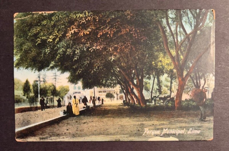 1919 Peru Postcard Cover Lima to Boston MA USA Municipal Park In JApanese