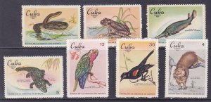 Cuba 1479-85 MNH OG 1969 Swamp Animals Birds Snakes Frogs Fish Set