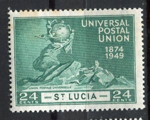 ST. LUCIA; 1949 early UPU Anniversary issue Mint hinged 1c. value