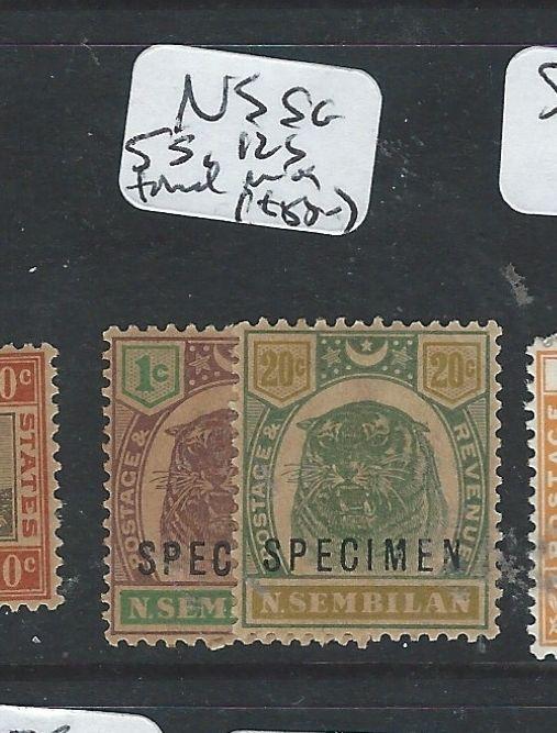 MALAYA NEGRI SEMBILAN (P0410B) TIGER SG5S, 12S  SPECIMEN TONED  MNG