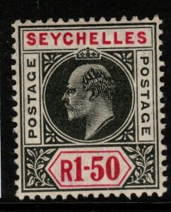 SEYCHELLES SG69 1906 1r50 BLACK & CARMINE MTD MINT