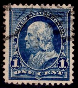 US Stamp #247 1c Blue Franklin USED SCV $4.00