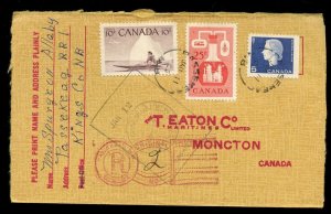 ?PASSEKEAG,N.B. Keyhole Registration handstamp 1965 cover Canada