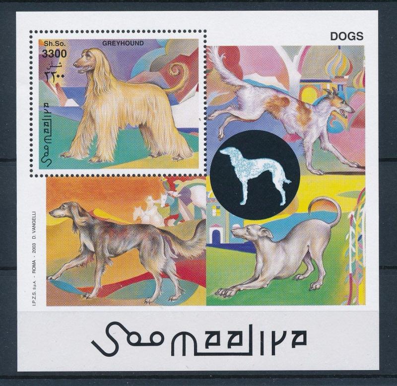 [28375] Somalia 2003 Animals Dogs Greyhound MNH Sheet