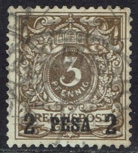 GERMAN EAST AFRICA 1893 EAGLE 3 PESA ON 3PF USED