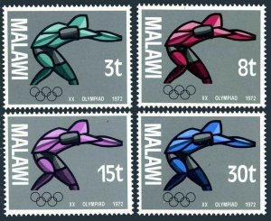 Malawi 190-193, 193a, MNH. Michel 186-189, Bl.28. Olympics Munich-1972: Athlete.