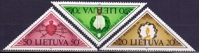 Lithuania. 1991. 477-79. 50 years of occupation. MNH.