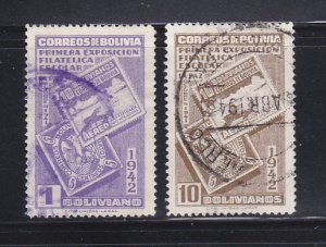 Bolivia 279-280 U Stamps On Stamps