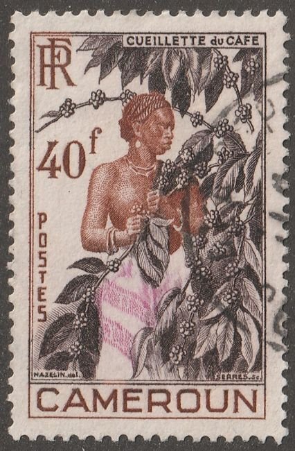 Cameroun, stamp, Scott#325,  mint, hinged,  40f,