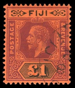Fiji 1914 KGV £1 purple & black/red very fine used. SG 137. Sc 91.