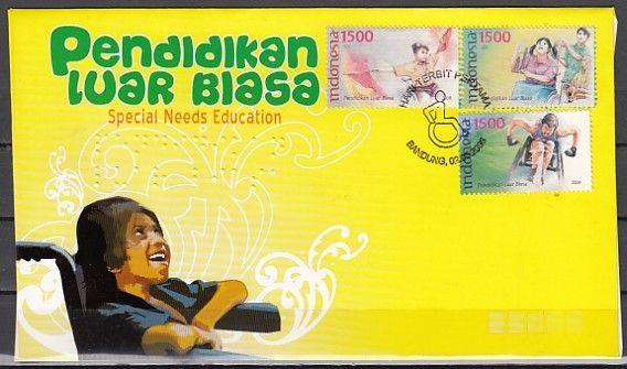 Indonesia, Scott cat. 2140 A-C. Special Needs & Scout issue. First day cover. ^