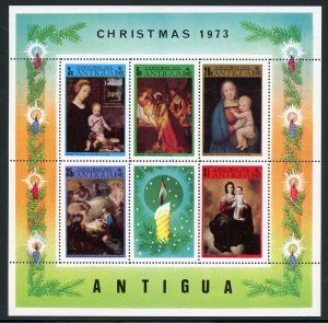 ANTIGUA SC#320a Christmas Paintings SOUVENIR SHEET (1973) MNH