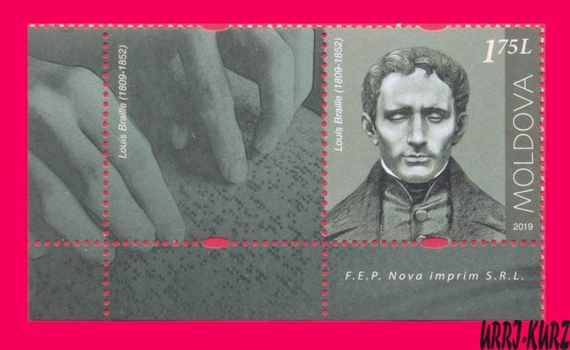 MOLDOVA 2019 Famous People France Teacher Creator Alphabet Blind Louis Braille