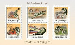 Mozambique 2009 MNH - Towards Year of the Tiger 2010. Sc 1874, Mi 3308-3313