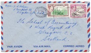 JAMAICA cover postmark Kingston, 25 Feb 1962 The 1/6 Sh airmail rate to Scotland